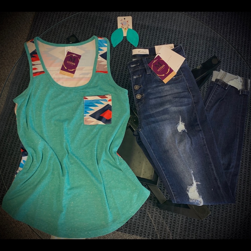 Aztec print tank top
